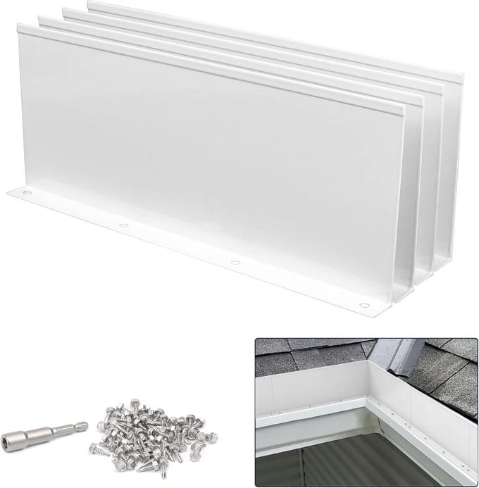 Aluminium Dakgoot Spatschermen voor Vallei en Hoek - 25 cm (Set van 4)