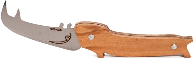 Kaasmes Rhino - RVS en Olijfhout - 19 cm