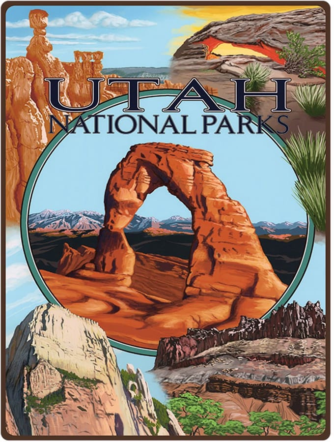 Signs USA - wandbord - dibond - Utah Collage - 33 x 44 cm