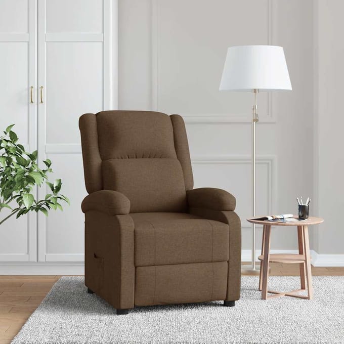 vidaXL - Fauteuil - verstelbaar - stof - bruin