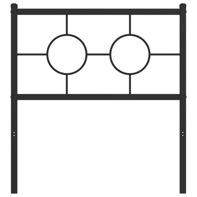 vidaXL Vervangend hoofdbord 80 cm metaal zwart