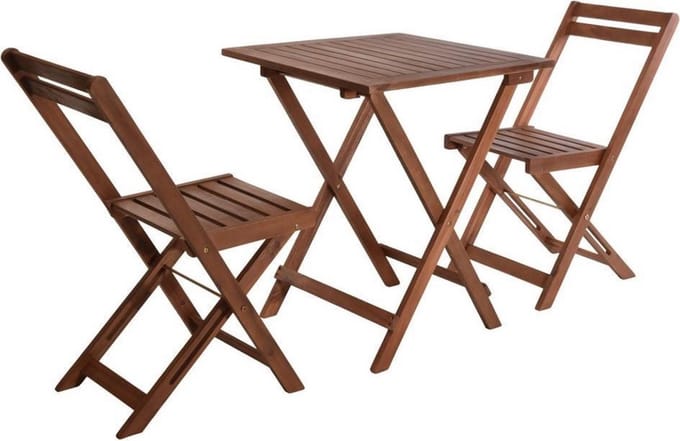 Pro Garden Bistroset 72 X 60 Cm Hout Donkerbruin 3-delig
