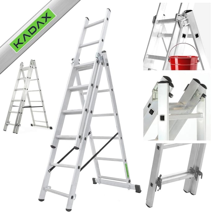 Multifunctionele Aluminium Ladder - 6-traps, Tot 150 kg, Opvouwbaar & Veilig