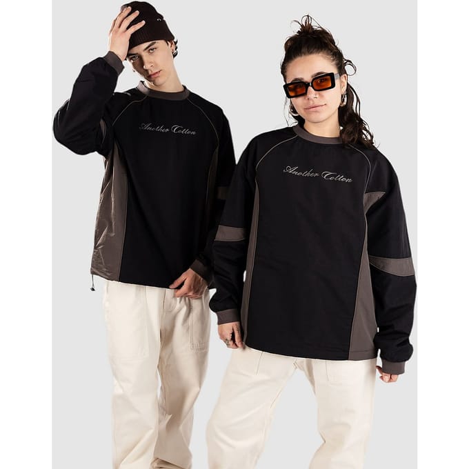Another Cotton Lab Another Oversize Raglan Windbreaker Jas zwart