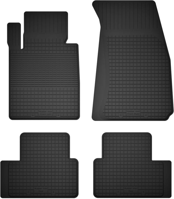 Wielganizator BasicProtect Serie - Rubber Auto Vloermatten - Universele Pasvorm - Set van 4 - Antislip en Weerbestendig