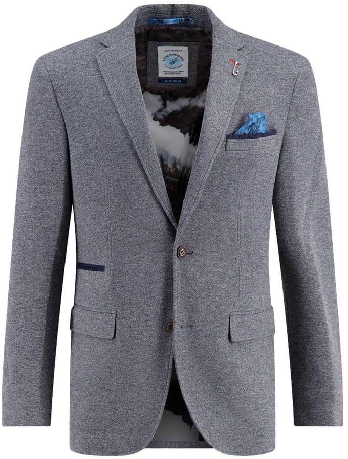 A Fish Named Fred colbert gemeleerd blauw slim fit