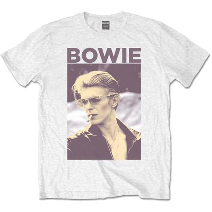 David Bowie - Smoking Heren T-shirt - XL - Wit