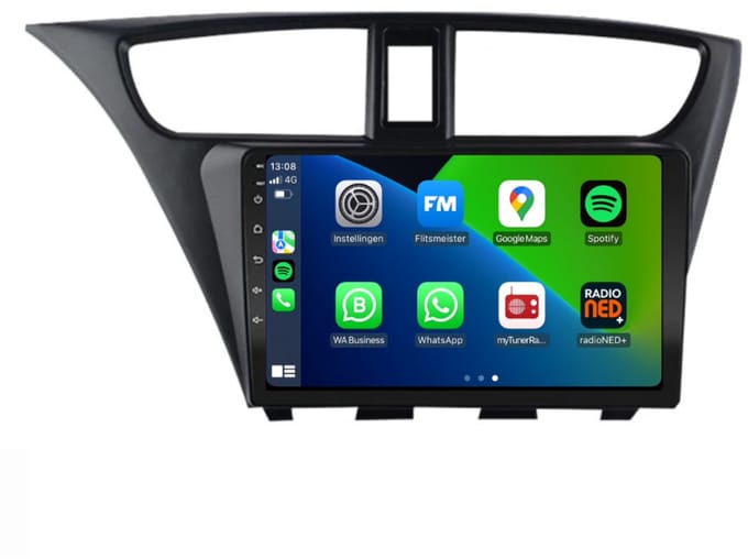 Carplay autoradio voor Honda Civic | 2012 t/m 2016 | Android 13 | Draadloos Apple Carplay & Android Auto | 2GB + 32GB | 8-Core processor | Davilon | 2025 model | 2012 2013 2014 2015 2016 | Bluetooth & Wifi
