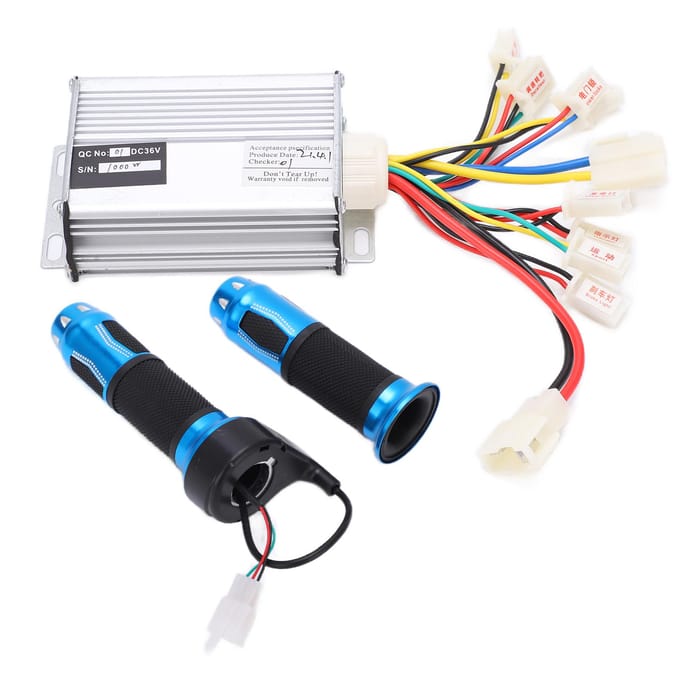 Borstelmotorcontroller Elektrische Fiets Gashendel Aluminium Rubber Fietsaccessoires voor Scooters 36v black