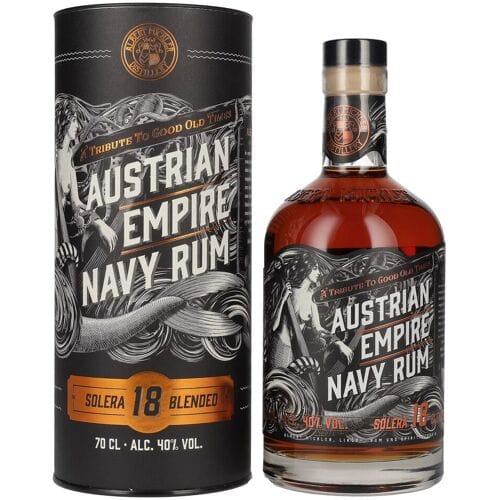 Austrian Empire Navy Rum 18 Solera Blended 40% Vol. 0,7l in geschenkverpakking