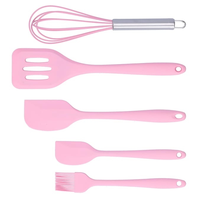 Kookspatelset Silicone Bakspatel Hittebestendig Eierklopper Keukengerei(Roze ) roze