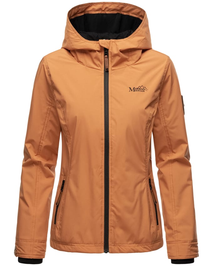 Marikoo dames overgangsjas lichtgewicht water- en windafstotend met capuchon rusty cinnamon