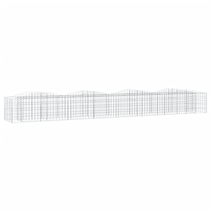 vidaXL - Schanskorf - gewelfd - verhoogd - 400x50x50 - cm - gegalvaniseerd - ijzer