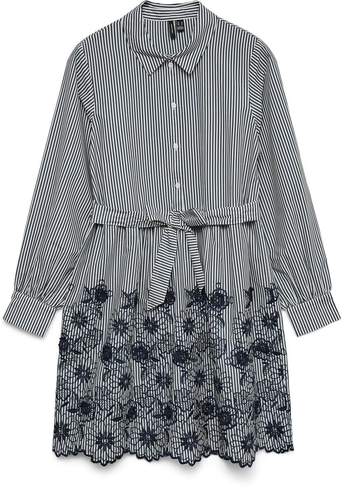 VERO MODA - VMMARY LS SHORT EMB DRESS WVN GA - Dames - Mini jurken