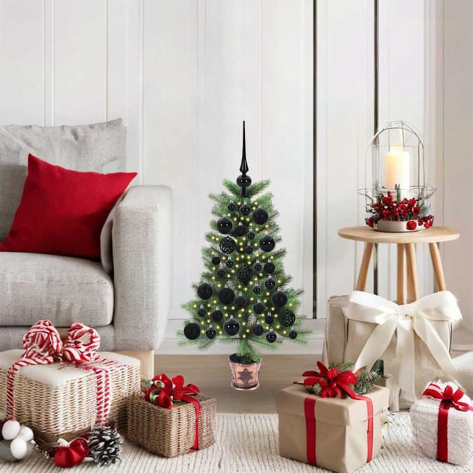 vidaXL - Kerstboom - met - 150 - LED - met - standaard - Groen - 65 - cm - PE