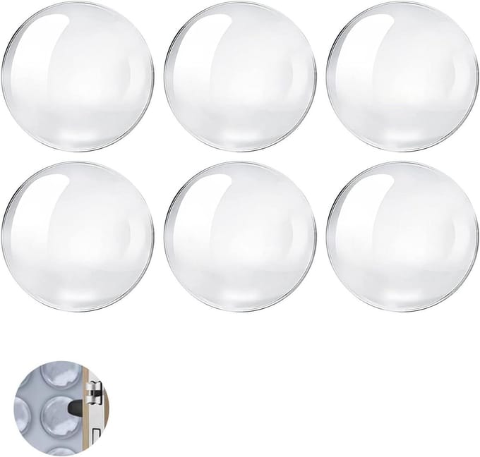 Dailygoods - Deurstopper, transparant, 6 stuks, zelfklevend, schokbestendig