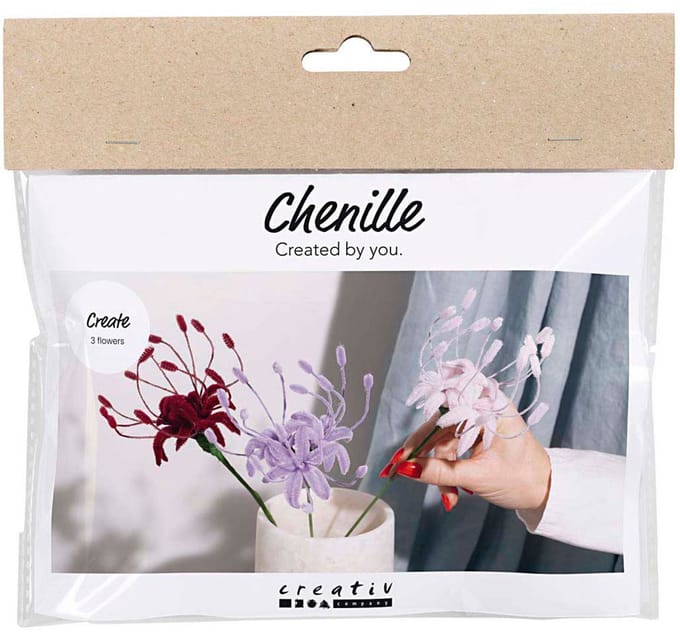 Creativ Company knutselset bloemen chenilledraad lichtroze hobby.