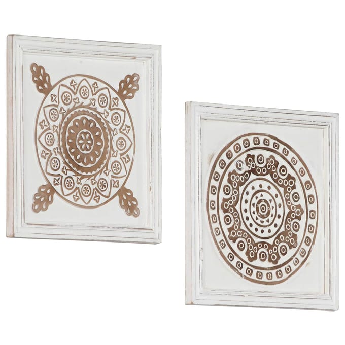 vidaXL - Kunst - Decoratie - 2 - st - 40 - x - 40 - x - 1,5 - cm - Geconstrueerd - hout