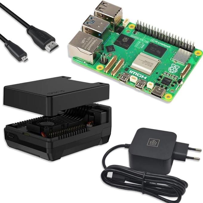 Mini Computer Kit - Single Board Computer Ontwikkelbord - Projecten Maken - Met Koelventilator - 8GB RAM - Zilver