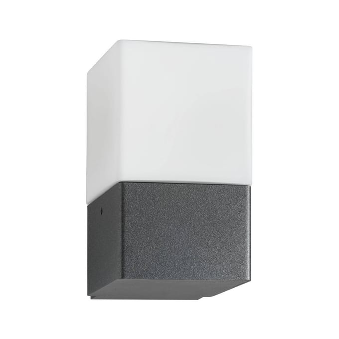 LCD Buitenwandlamp Linus, grafiet, roestvrij staal, opaalglas, E27
