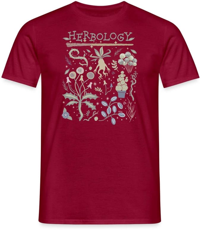 Harry Potter Herbology Botanisch Kruiden Ontwerp T-Shirt Heren