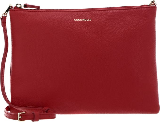 COCCINELLE Leren Schoudertas Best Crossbody Bag Cranberry Lichtrood