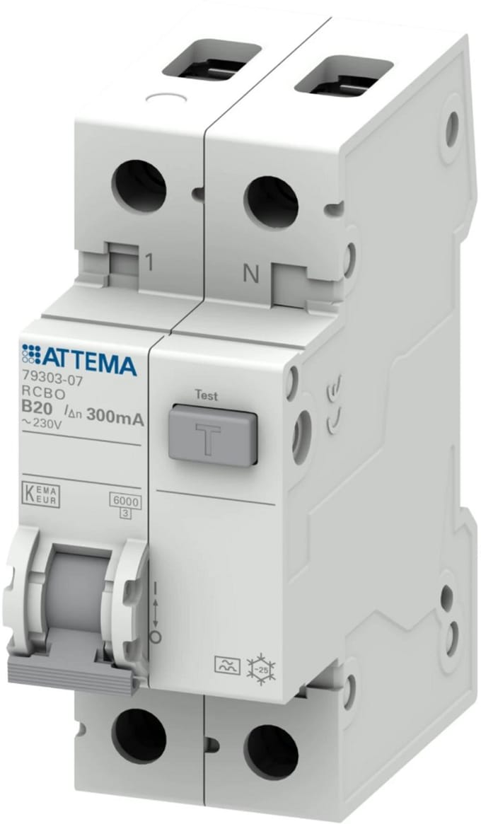 ATTEMA Click-mate NXT aardlekautomaat 1-polig+nul 20A B-kar 300mA (AT90220)
