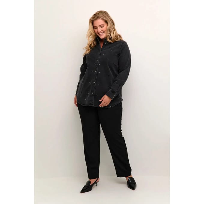 Denim blouse voor dames KAFFE Curve KCFalina