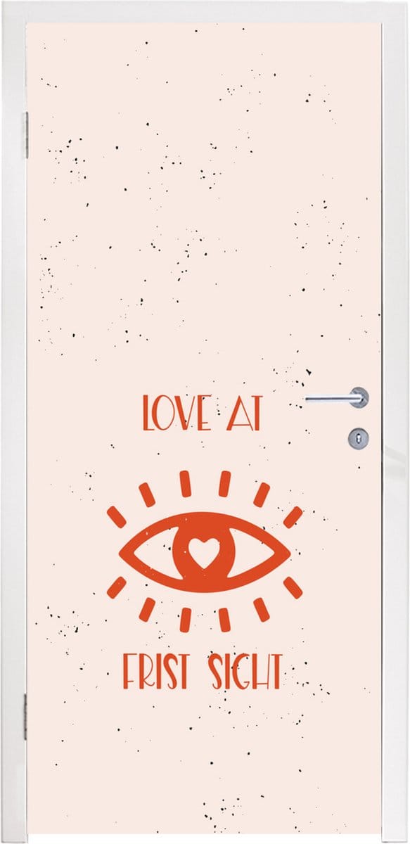 Deursticker Quotes - Romantisch - Stel - Love at first sight - Spreuken - 85x205 cm - Deurposter