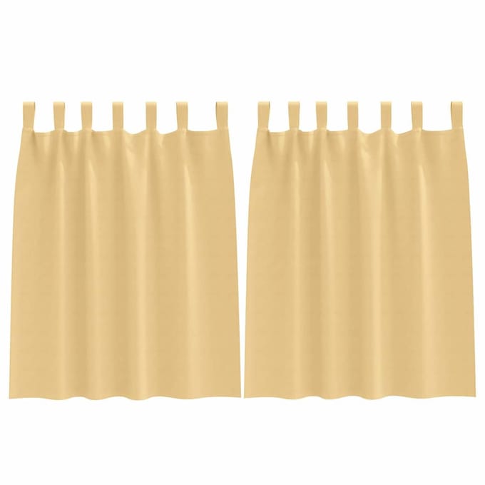 vidaXL - Blackout - Gordijnen - met - Ringen - 2 - st - Beige - 140 - x - 140 - cm - Polyester