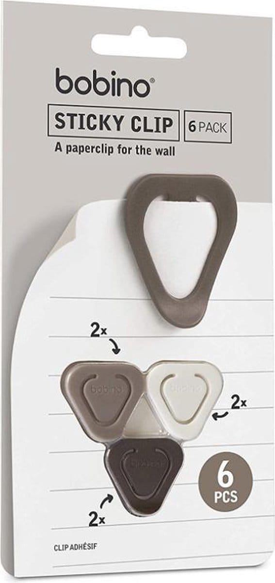 bobino Sticky Clip 6 Pack - Neutrale kleuren