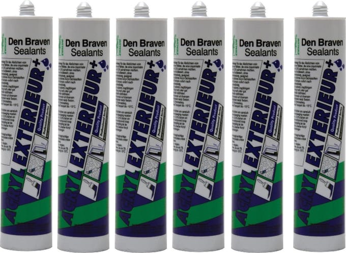 Acrylaatkit Exterieur grijs koker 310ml Zwaluw 6 stuks