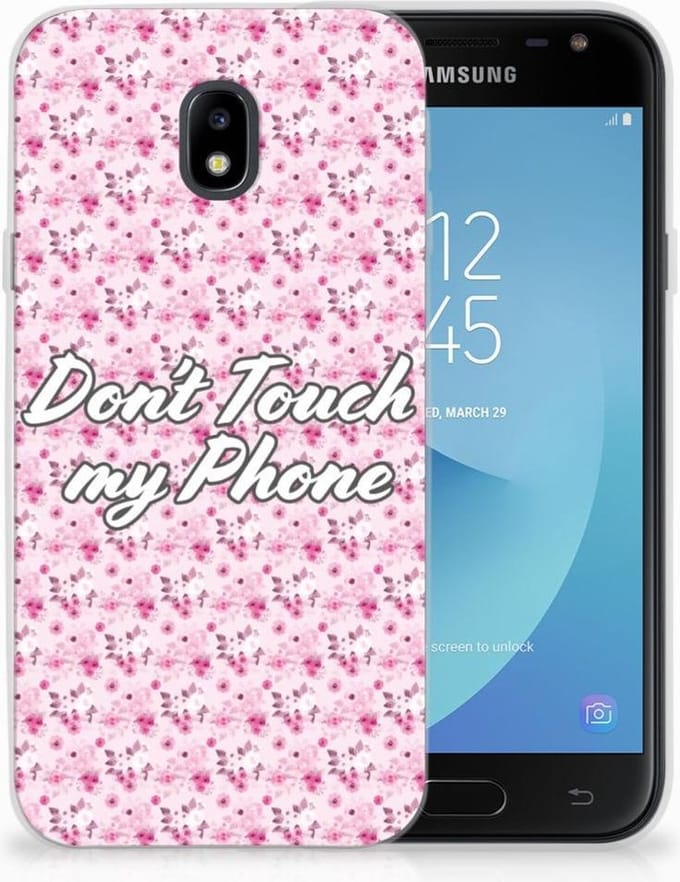 Samsung Galaxy J3 2017 Silicone-hoesje Flowers Pink DTMP