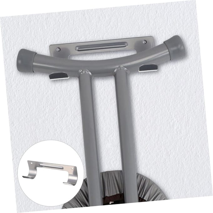 Wasplank Houder - Strijkplank Ophangsysteem - Ruimte Besparen - Dubbele Haken - 15.3 CM - Grijs