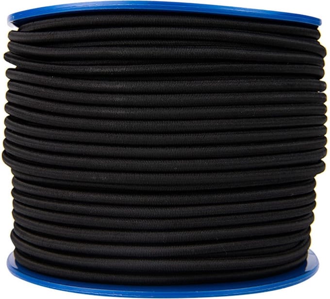 Elastisch koord 6mm zwart trapezekoord - 10 meter