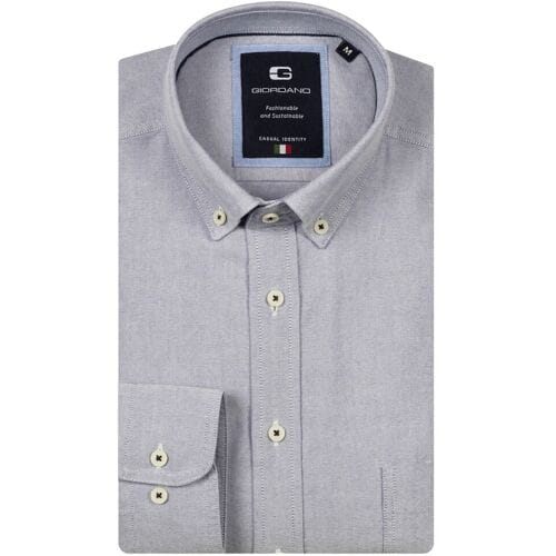 Giordano Overhemd Brando Soft Washed Oxford Sky Blue / male