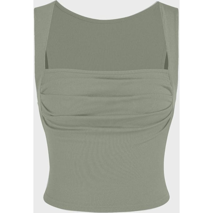 Gerimpelde Blouse met Vierkante Hals