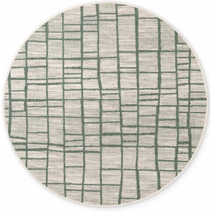 Ted Baker Haringey rond buitenkleed Crouch Groen Wit - Rond 200 Ø - (L)
