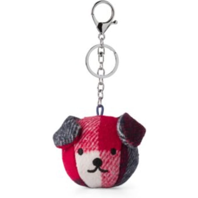 Snuffie sleutelhanger check collectie, formaat 10 cm., kleur rood - blauw