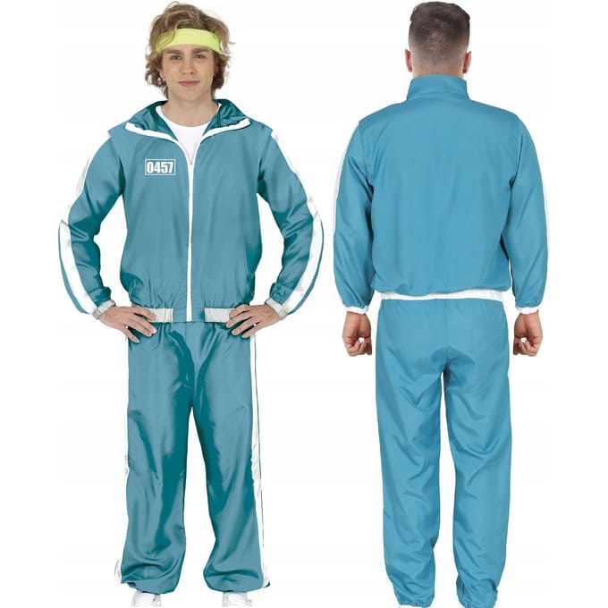 Kostuum Kleding Verkleedkostuum Trainingspak Speler Gevaarlijk Spel Carnaval Bal, L blue
