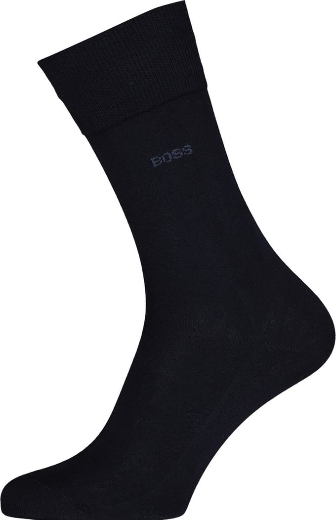 BOSS George uni (1-pack) - herensokken katoen - donkerblauw