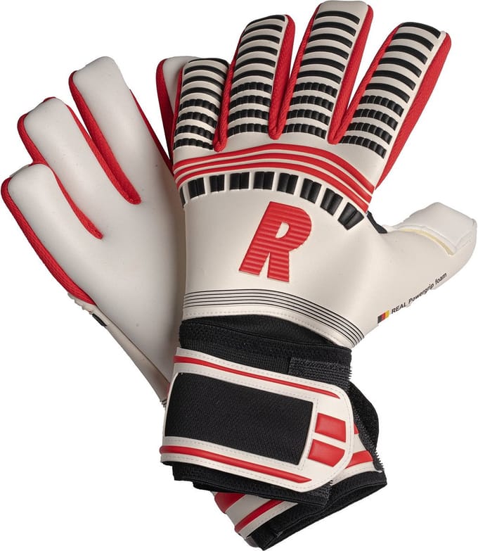 Real Power Keepershandschoenen - Wit / Zwart / Rood | Maat: 9,5