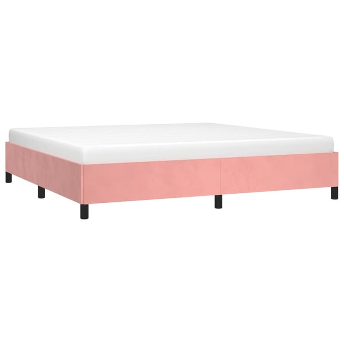 vidaXL - Bedframe - zonder - matras - 200x200 - cm - fluweel - roze