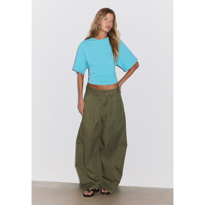 Stradivarius T-shirt met korte mouw  Turkoois XS