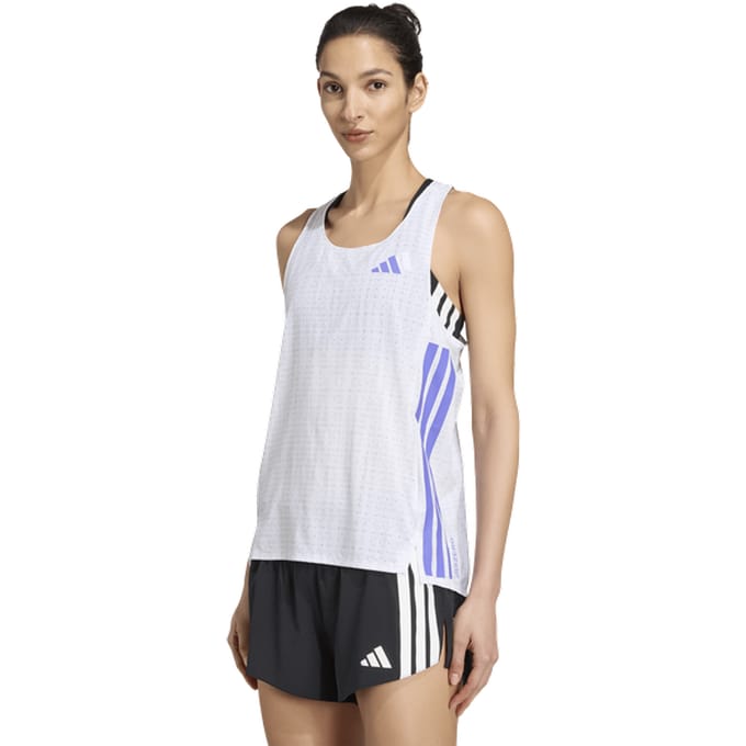 Adidas Adizero Singlet T-shirts Dames - Wit - Maat M (38-40) - Poly Mesh