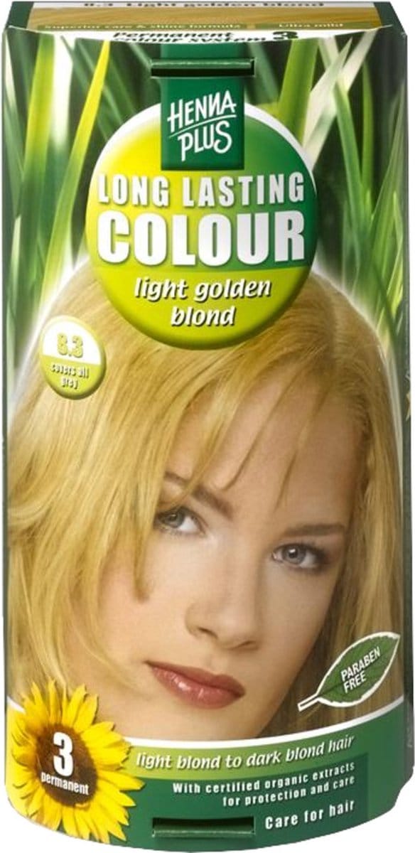 Hennaplus Long Lasting Colours 8.3 Light Golden Blond - Haarverf