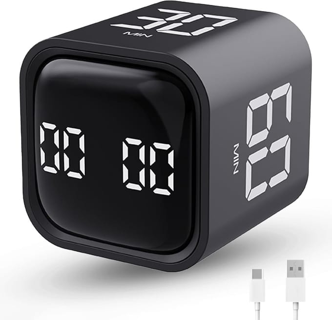 Daity Timer - kookwekker - timer stopcontact - Digitale afteltimer - tijdschakelaar - Eierkokertimer - Zwarte timer