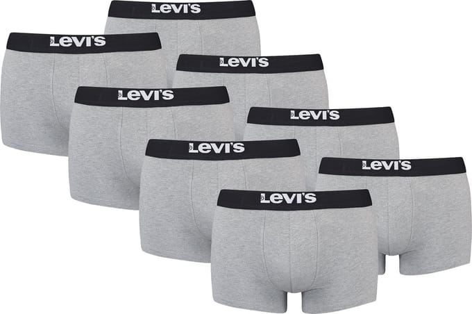BOXERS 8-pack Levi's Solid Basic herenboxershorts, gemaakt van biologisch katoen