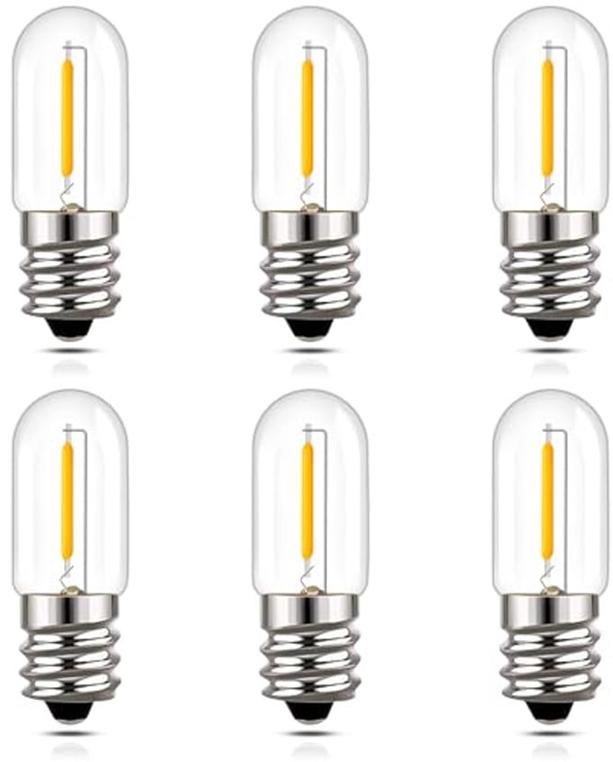 Mini E12 LED gloeilamp 1W warm wit 2200K voor nachtlampen en tafellampen