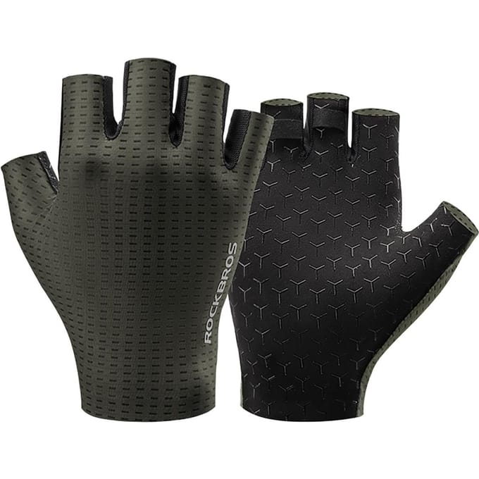 Rockbros Breathable Short Finger Cycling Gloves Size: S - Green